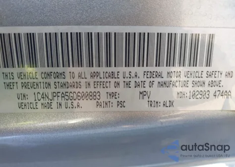 2016 Jeep Patriot High Altitude Edition z USA, uszkodzony, nr VIN 1C4NJPFA5GD600883